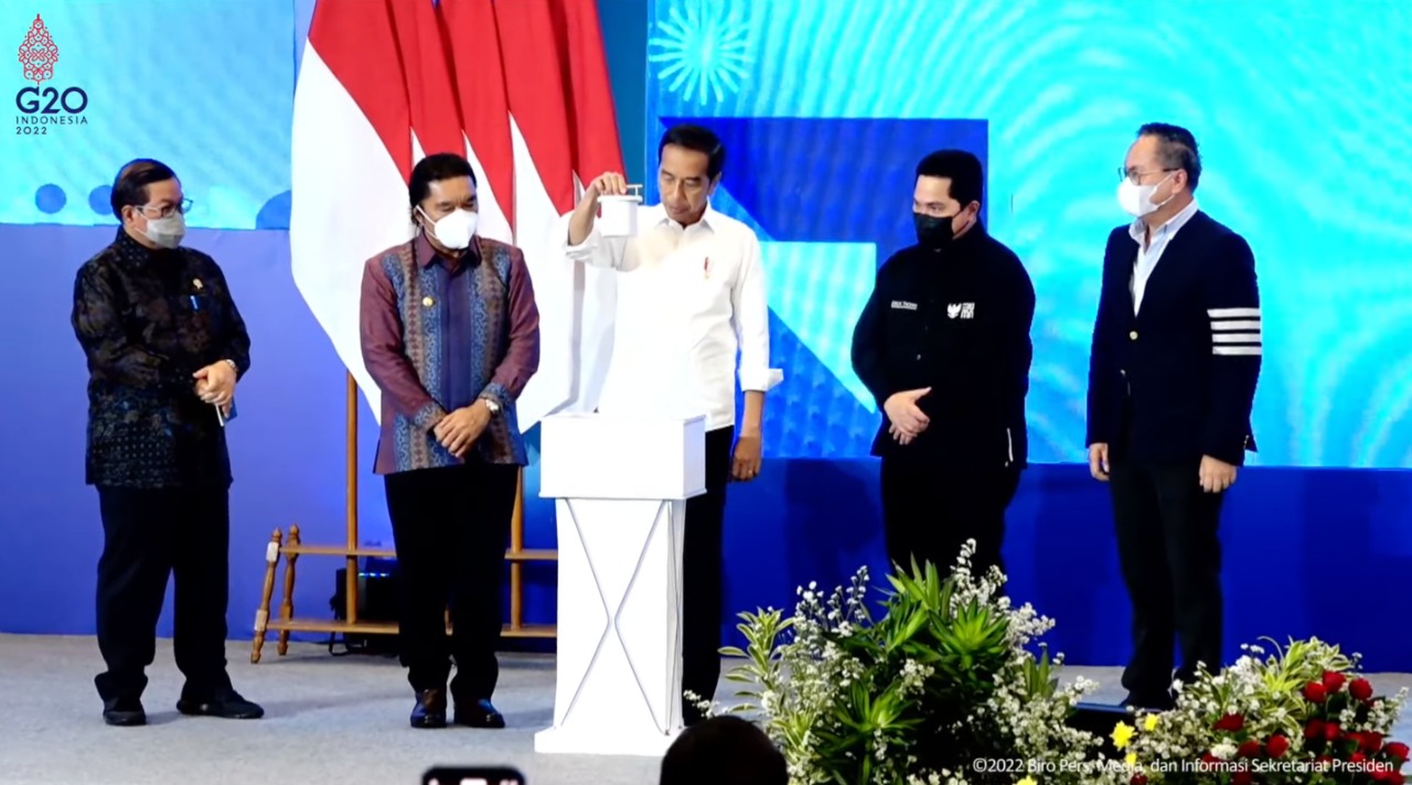 Presiden Jokowi saat membuka BUMN Startup Day Tahun 2022, di ICE BSD City, Tangerang, Banten, Senin (26/09/2022). (Sumber: Tangkapan layar) Read more: https://setkab.go.id/buka-bumn-startup-day-presiden-tangkap-peluang-dengan-teknologi/